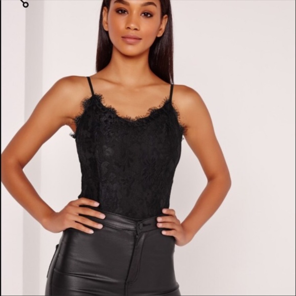 Black lace body suit